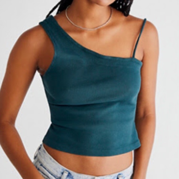 Teal One-Shoulder Women's Top - Picture 1 of 1